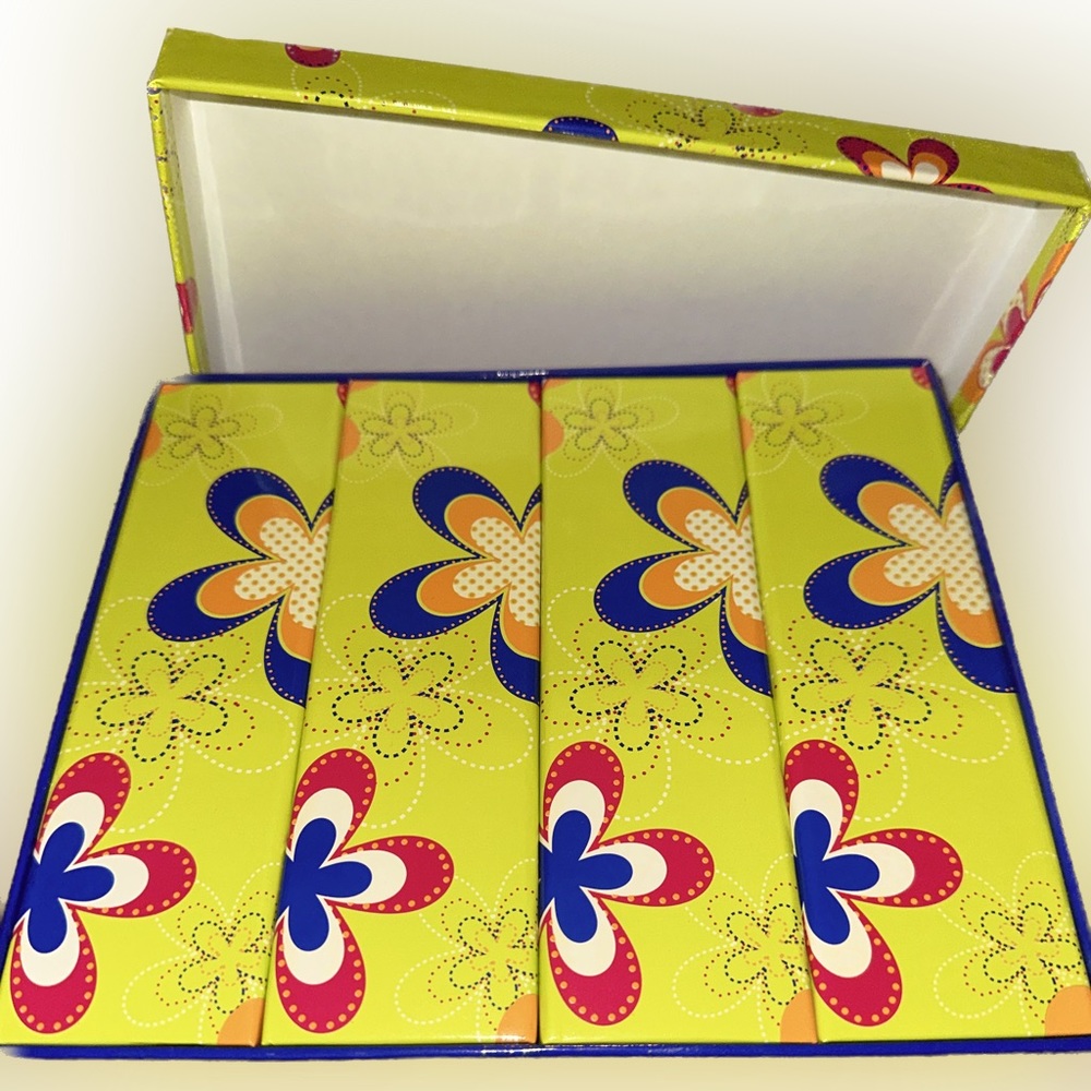 Flowered set of 4 photo albums in matching box